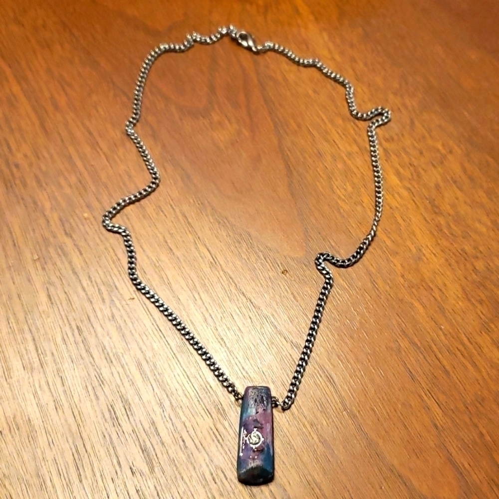 Handmade necklace, Stone Look With Gem Peeping Through